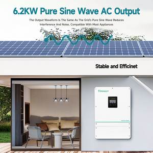 Convertisseur <span class=keywords><strong>solaire</strong></span> hybride 6,2 kW sur réseau DC/AC avec <span class=keywords><strong>chargeur</strong></span> <span class=keywords><strong>solaire</strong></span> MPPT, sortie unique, efficacité de 99,5 %, garantie de 3 ans - Product Image 3