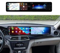 Reproductor de DVD para Auto Doble de 12.8 Pulgadas, Radio Android con Pantalla Táctil, Navegación GPS, Carplay para Mercedes Benz Clase C W204 2013-2015