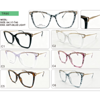 Lunettes de vue transparentes carrées en TR90 avec monture métallique dorée, charnière à ressort, verres solides anti-lumière bleue et diamantés