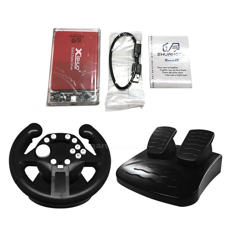 Mini volante da corsa USB rosso + disco rigido da corsa per videogiochi/PC/Android simulato gioco di vibrazione di guida