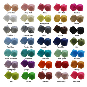Venta al por mayor 2026: Mordedores de madera sin BPA para bebés, clips para chupetes, cuentas de silicona hexagonales geométricas de 11 mm, 13 mm y 17 mm para la dentición. - Product Image 3