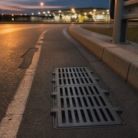 Grille de drainage en fonte pour routes, robuste, à fentes ouvertes, pour l'utilisation en drainage urbain