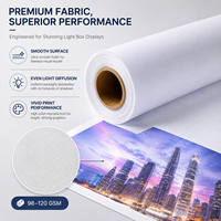 Rouleau de tissu textile rétroéclairé en polyester blanc de qualité supérieure pour impression numérique d'affiches et de boîtes lumineuses LED
