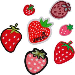 Hot Sale Bulk Stock Embroidered Iron on Cute Simulation Fruit Lollipop Patch for Kids Clothes - Product Image 4