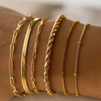 Bracelets chaîne minimalistes en acier inoxydable 316L 304 plaqué or PVD 14K 18K, étanches, personnalisables en gros pour hommes et femmes