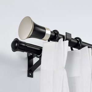 Accessoires de <span class=keywords><strong>tringle</strong></span> à <span class=keywords><strong>rideau</strong></span> Poteau à <span class=keywords><strong>rideau</strong></span> décoratif 28mm Noir <span class=keywords><strong>Double</strong></span> <span class=keywords><strong>tringle</strong></span> à <span class=keywords><strong>rideau</strong></span> pour salon - Product Image 2