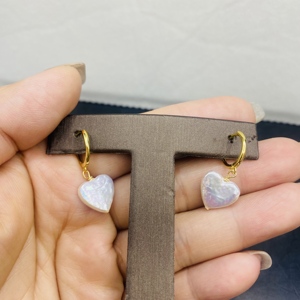 Boucles d'oreilles en argent sterling 925 <span class=keywords><strong>de</strong></span> haute qualité en forme <span class=keywords><strong>de</strong></span> cœur avec perle d'eau douce, jolies boucles d'oreilles à clous, bijoux tendance pour les fêtes, Noël, usage quotidien - Product Image 2