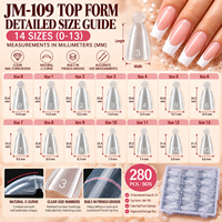 280 pièces de moules à ongles double forme à rainures françaises, pour extensions d'ongles carrées à double embout (supérieur et inférieur) type sandwich, vente en gros JM-109+110