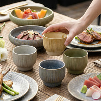 Tasse à café en céramique de style japonais de 180 ml, tasse à café en céramique à motifs, tasse rétro, thé Kung Fu, tasse à boire sans poignée