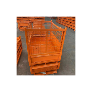 <strong>Stackable</strong> Wire <strong>Mesh</strong> Storage Foldable Steel <strong>Cage</strong> Bins Storage Pallet <strong>Cage</strong> Pallet Bin <strong>Collapsible</strong> <strong>Stackable</strong> Metal Gitterbox - Product Image 1