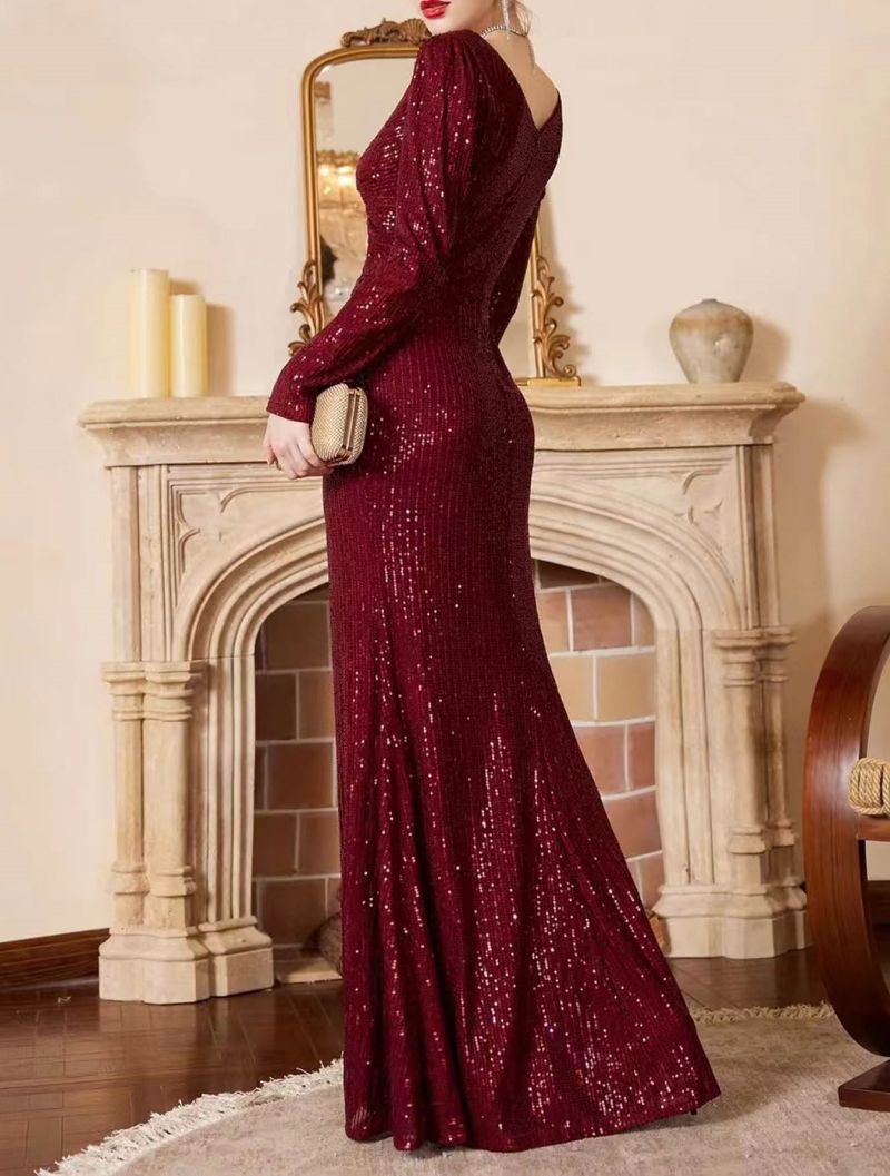knee length dresses for ladies Prom Long Formal Mesh Evening Dress