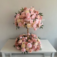 Bouquet de fleurs artificielles en soie rose pivoine pour décoration de mariage, centre de table pas cher pour mariage et maison