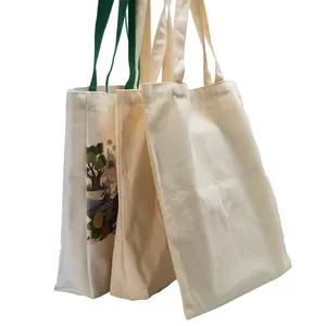 KAISEN Custom Printed Canvas Tote Bags Natural Color Organic Recycle Bag Nature Canvas Tote Bag Cotton