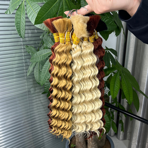 Capelli Vergini per Trecce Onda Profonda Boho Biondo Miele Senza Trama Capelli Umani Ricci in Bulk per Intrecciare - Product Image 3