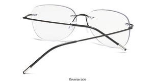 Gafas <span class=keywords><strong>de</strong></span> Lectura Progresivas Multifocales con Lentes Amarillas <span class=keywords><strong>de</strong></span> Visión Nocturna, Montura Metálica sin Aro, Anti-Luz Azul y Fotocromáticas - Product Image 6
