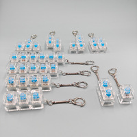 Wholesale Clear Transparent Plastic Mechanical Switch Fidget Keychain Blue Shaft No Keycap Decompression Stress Relief Clicker