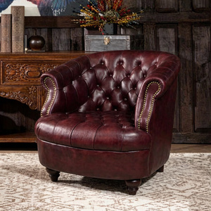 <span class=keywords><strong>Fauteuil</strong></span> <span class=keywords><strong>club</strong></span> capitonné <span class=keywords><strong>marron</strong></span> vintage de luxe, finition artisanale en cuir véritable, pour salon, hôtel ou chambre d'hôtes VIP - Product Image 3