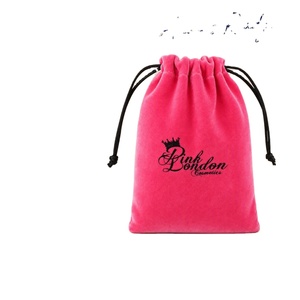 Elegant Eco-Friendly Embroidered Custom Logo Velvet Drawstring Dust Bag Jewelry Packaging Pouch <b>Necklace</b> Earrings Bracelet - Product Image 1