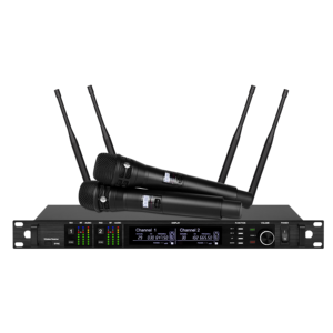 Micrófono Inalámbrico Dual XLR Profesional EIF True Diversity Karaoke con Ksm8 Metálico para Actuaciones en Escenario Modelo AD4D - Product Image 2