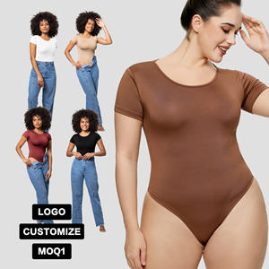 Vente en gros fajas sans couture à manches courtes minceur body Fitness Yoga porter une pièce Sexy barboteuse femmes Gym vêtements de sport combinaison - Product Image 1