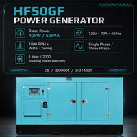 Penjualan Pabrik Generator Diesel Senyap 40kW 3 Fasa dengan Mesin Auto Start ATS 50 KVA Model HF50GF