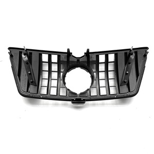 Grille Mercedes-Benz Classe GL X164 2010-2012, style GT à trois barres, entièrement noire avec bandes argentées, matériau ABS - Product Image 3