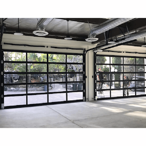<span class=keywords><strong>Porte</strong></span> de <span class=keywords><strong>garage</strong></span> moderne en aluminium imperméable avec verre isolant thermique transparent et design pliant contemporain - Product Image 6