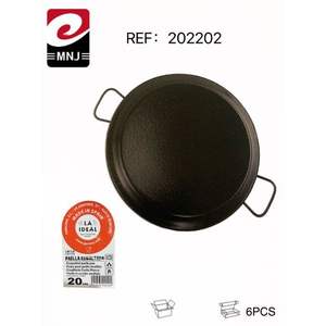 Sartenes para Paella de Hierro Fundido Esmaltado de 20 cm, Duraderas y Elegantes, con Mango de Acero Inoxidable y Revestimiento de Esmalte para Uso en la Cocina - Product Image 1