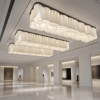 Nouveau Lustre en Tissu en Forme de Nuage de Style Chinois, Luminaires de Plafond pour Hôtels, Salles de Banquet, Halls d'Accueil, Salles de Conférence, Éclairage de Projet