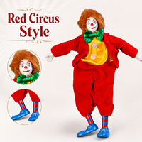 Poupée de personnage de carnaval vintage amusante, cheveux oranges, adorable ornement en céramique, cadeau d'anniversaire créatif pour la décoration de chambre d'enfant