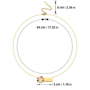 Collana in Acciaio Inossidabile con Targhetta Personalizzabile, Gioielli Cartoon, Collana Carina <span class=keywords><strong>per</strong></span> Ragazze, Bracciale Placcato Oro 18k <span class=keywords><strong>per</strong></span> Donne - Product Image 2
