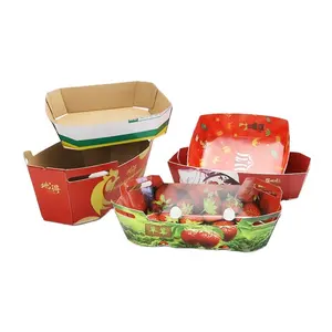 도매 태국 친환경 식품 1kg 드래곤 아보카도 복숭아 체리 토마토 드라이 과일 샐러드 상자 포장 종이 상자 트레이