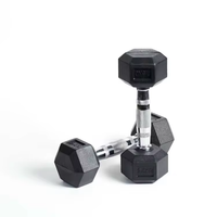 Ensemble d'haltères hexagonales en caoutchouc personnalisables avec logo, 2,5 kg à 50 kg (5 à 100 lb), pour musculation et fitness, en vente