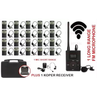 Système de guide touristique sans fil FM, émetteur longue portée, microphone audio pour guide de groupe