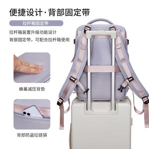 Laptop <b>Backpack</b> For Women Light Purple Multi Functional With Laptop Compartment Casual Everyday Use - Product Image 5