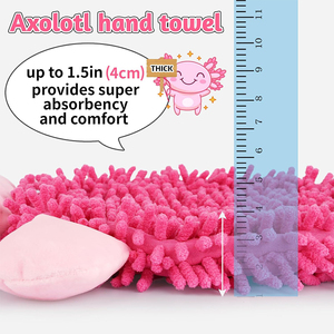 Toalla de Mano de Axolotl al por Mayor <span class=keywords><strong>para</strong></span> Baño, Cocina, Hogar, Estilo de Dibujos Animados, Super Absorbente, de Chenilla, Divertida, Decorativa, <span class=keywords><strong>para</strong></span> Colgar - Product Image 3