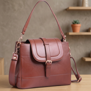 Sac à bandoulière en cuir PU pour femme avec fermeture à rabat, poignée suspendue, motif varié, style original, fabriqué au Bangladesh - Product Image 3