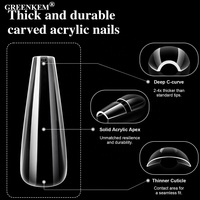 Pointes d'ongles transparentes multi-formes avec design sans couture pour extensions d'ongles en boîte de 16 tailles, épaisses et durables, faux ongles