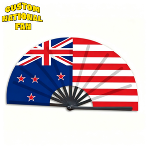Éventails pliants personnalisés avec drapeau de Nouvelle-Zélande pour carnaval, mariage, festival, fête, agence de voyage, cadeau - Product Image 1