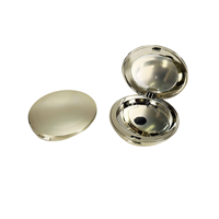 Étui vide portable en plastique ABS doré de 59 mm pour poudre libre, fard à joues, illuminateur, contouring – Boîtier cosmétique DIY