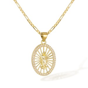Hip Hop 14k placcato oro Christian collana pendente alla moda religioso totem amuleto fascino pastore ha perso agnello regalo principalmente rame - Product Image 1