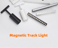 Rail lumineux magnétique en aluminium noir et blanc 26 mm DC 48V, dimmable, anti-éblouissement, 6W-24W, 3000K-6000K, projecteur linéaire