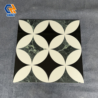 Carrelage mural et de sol en porcelaine émaillée 800x800mm, effet marbre noir brillant, antibactérien, antidérapant, pour intérieur moderne