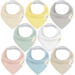 Oem بيع بالجملة بانديانا الطفل مريلة التكنولوجيا سعر جيد الشاش الطفل باندانا المراليل مجموعة تغذية الطفل مريلة - Product Image 5