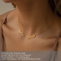 Bijoux en gros 14k 18k lettre pendentif argent personnalisé en acier inoxydable personnalisé or plaque signalétique collier personnalisé