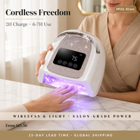 Lampe UV portable sans fil pour ongles avec décoration de luxe en strass
