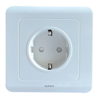 Enchufe de Pared Europeo de Una Salida, 16A 250V, Estándar Alemán, Duradero, Hecho de Material PC Resistente al Fuego, IP11, Estilo Moderno, App Smartlife