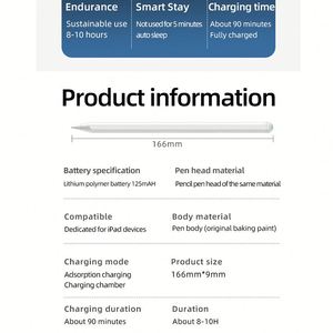 ปากกาสไตลัสสีดำสำหรับวาดภาพ ปากกาสไตลัสแบบ Capacitive สำหรับ Hp Asus Samsung <span class=keywords><strong>Acer</strong></span> Chromebook - Product Image 2