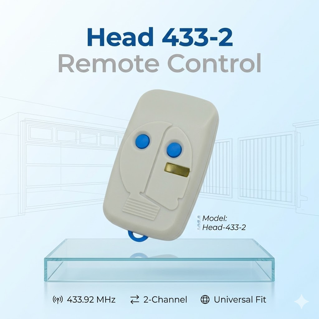 433.92Mhz Rolling Code Garage Door Opener Remote Control for Head 433-2,  Head 433-4 Gate Transmitter