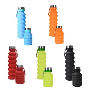 رائج البيع قابلة لإعادة الاستخدام خالية من بيسفا سيليكون محمولة قابلة للطي زجاجات الرياضات المائية للصالات الرياضية